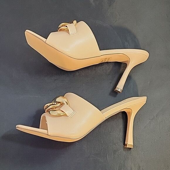 BRAND NEW SHOELAND SQUARE TOE SLIP-ON FOOT OPEN TOE GOLD CHAIN LINKING S…G1 - Picture 7 of 15